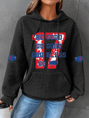 Women's Football Fans Lovers Gameday Casual Waffle Hoodie