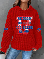 Women's Football Fans Lovers Gameday Casual Waffle Hoodie