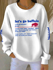 Women's Go Buffalo Football Fans Lovers Gameday Casual Sweatshirt