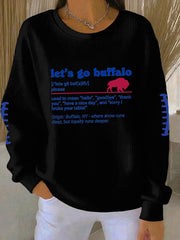 Women's Go Buffalo Football Fans Lovers Gameday Casual Sweatshirt