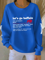 Women's Go Buffalo Football Fans Lovers Gameday Casual Sweatshirt