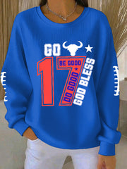 Women's Be Good Do Good God Bless Go Buffalo Football Fans Lovers Gameday Casual Sweatshirt