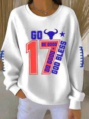 Women's Be Good Do Good God Bless Go Buffalo Football Fans Lovers Gameday Casual Sweatshirt