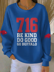 Women's Buffalo Football Lover Printed Sweatshirt