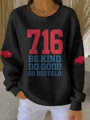 Women's Buffalo Football Lover Printed Sweatshirt