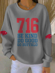 Women's Buffalo Football Lover Printed Sweatshirt