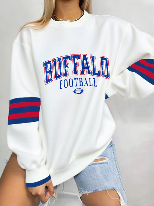 Women's Be Good Do Good God Bless Go Buffalo Football Fans Lovers Gameday Casual Sweatshirt