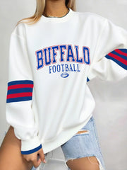 Women's Be Good Do Good God Bless Go Buffalo Football Fans Lovers Gameday Casual Sweatshirt