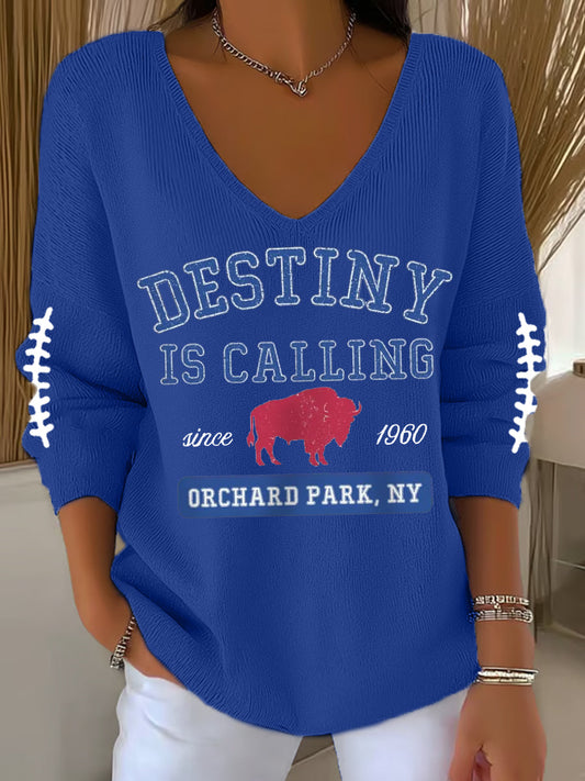 Women's Football Fans Lovers Gameday Casual Long-Sleeve Top