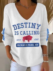 Women's Football Fans Lovers Gameday Casual Long-Sleeve Top