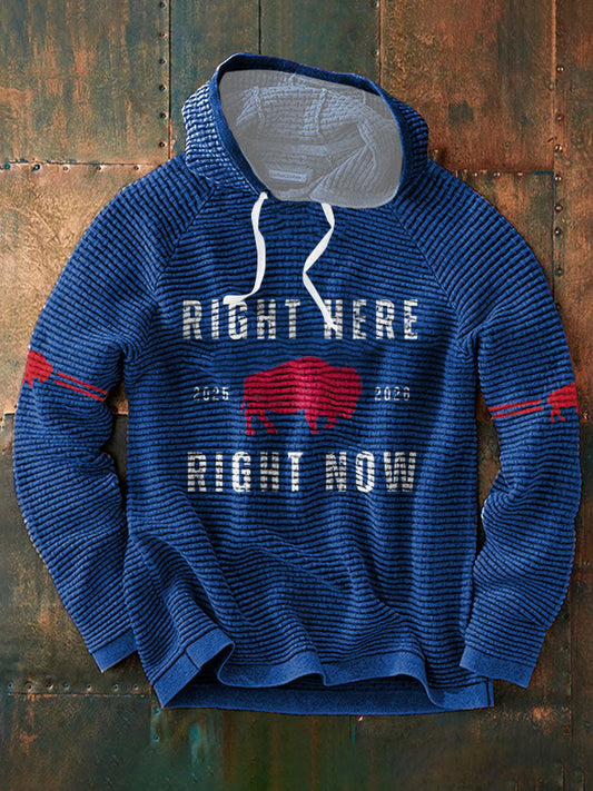 Men's Buffalo Football Lover Printed Hoodie