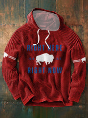 Men's Buffalo Football Lover Printed Hoodie