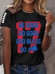 Women's Be Good Do Good God Bless Go Buffalo Football Fans Lovers Gameday Casual Tee