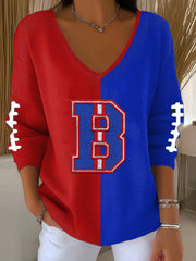 Women's Football Fans Lovers Gameday Casual Long-Sleeve Top