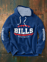 Men's Football Fans Lovers Gameday Casual Waffle Hoodie