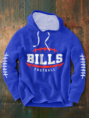 Men's Football Fans Lovers Gameday Casual Waffle Hoodie