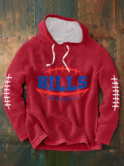 Men's Football Fans Lovers Gameday Casual Waffle Hoodie