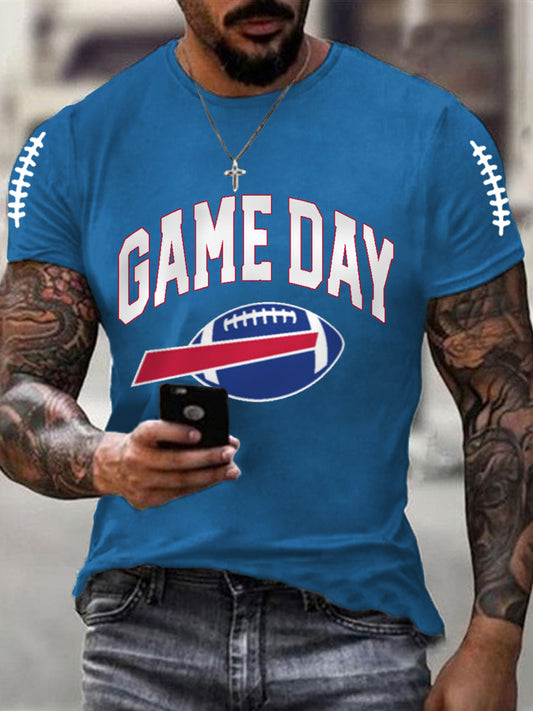 Men's Football Fans Lovers Gameday Casual Tee