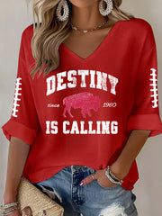 Women's Football Fans Lovers Gameday Casual Long-Sleeve Top