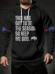 Men's Football Lover Buffalo Printed Hoodie
