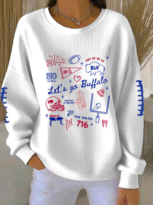 Women's Be Good Do Good God Bless Go Buffalo Football Fans Lovers Gameday Casual Sweatshirt