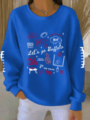 Women's Be Good Do Good God Bless Go Buffalo Football Fans Lovers Gameday Casual Sweatshirt