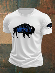 Men's Football Lover Buffalo Printed T-shirt