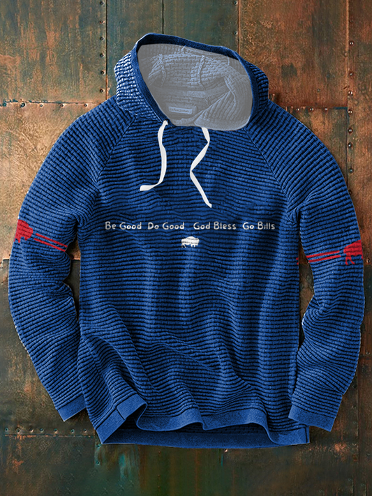 Men's Buffalo Football Lover Printed Hoodie