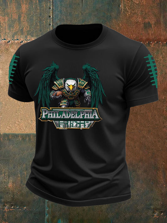 Men's Printed Tops imitation cotton short-sleeved T-shirt