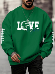 Men's Football Fans Lovers Gameday Casual Crew Neck Sweatshirt