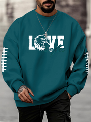 Men's Football Fans Lovers Gameday Casual Crew Neck Sweatshirt