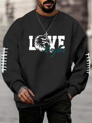 Men's Football Fans Lovers Gameday Casual Crew Neck Sweatshirt