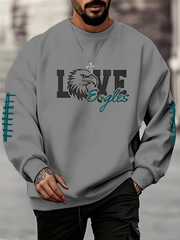 Men's Football Fans Lovers Gameday Casual Crew Neck Sweatshirt