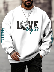 Men's Football Fans Lovers Gameday Casual Crew Neck Sweatshirt