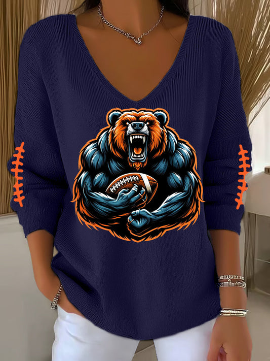 Women's Football Fans Lovers Gameday Casual Long-Sleeve Top