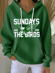 Women's Football Fans Lovers Gameday Casual Hooded Sweatshirt with Pockets