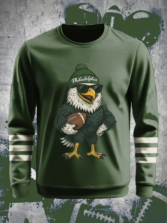 Men's Football Fans Lovers Gameday Casual Crew Neck Sweatshirt