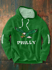 Men's Football Fans Lovers Gameday Casual Waffle Hoodie