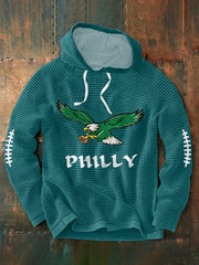 Men's Football Fans Lovers Gameday Casual Waffle Hoodie