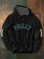 Men's Football Fans Lovers Gameday Casual Waffle Hoodie