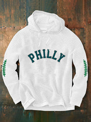 Men's Football Fans Lovers Gameday Casual Waffle Hoodie