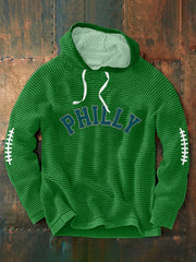 Men's Football Fans Lovers Gameday Casual Waffle Hoodie