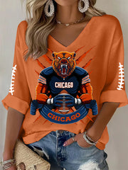 Women's Football Fans Lovers Gameday Casual Long-Sleeve Top