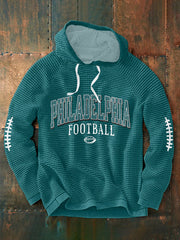 Men's Football Fans Lovers Gameday Casual Waffle Hoodie