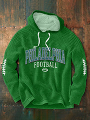Men's Football Fans Lovers Gameday Casual Waffle Hoodie