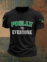 Men's Philly Football Vs Everyone Football Fans Lovers Gameday Casual Tee