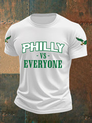 Men's Philly Football Vs Everyone Football Fans Lovers Gameday Casual Tee