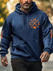 Men's Football Fans Lovers Gameday Casual Hooded Sweatshirt
