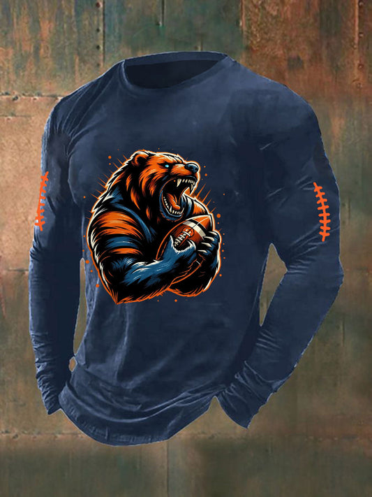 Men's Football Fans Lovers Gameday Casual Long-Sleeve T-Shirt