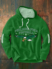 Men's Football Fans Lovers Gameday Casual Waffle Hoodie